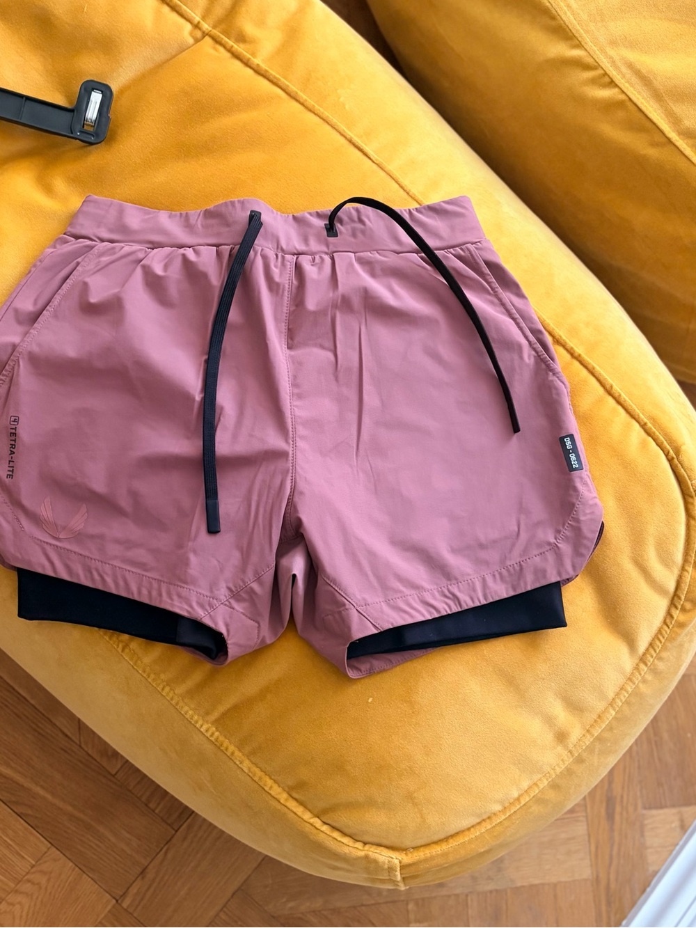 ASRV Men's Athletic Shorts in Dusty Rose with Black Liner-Tetra-Lite® 5" Liner